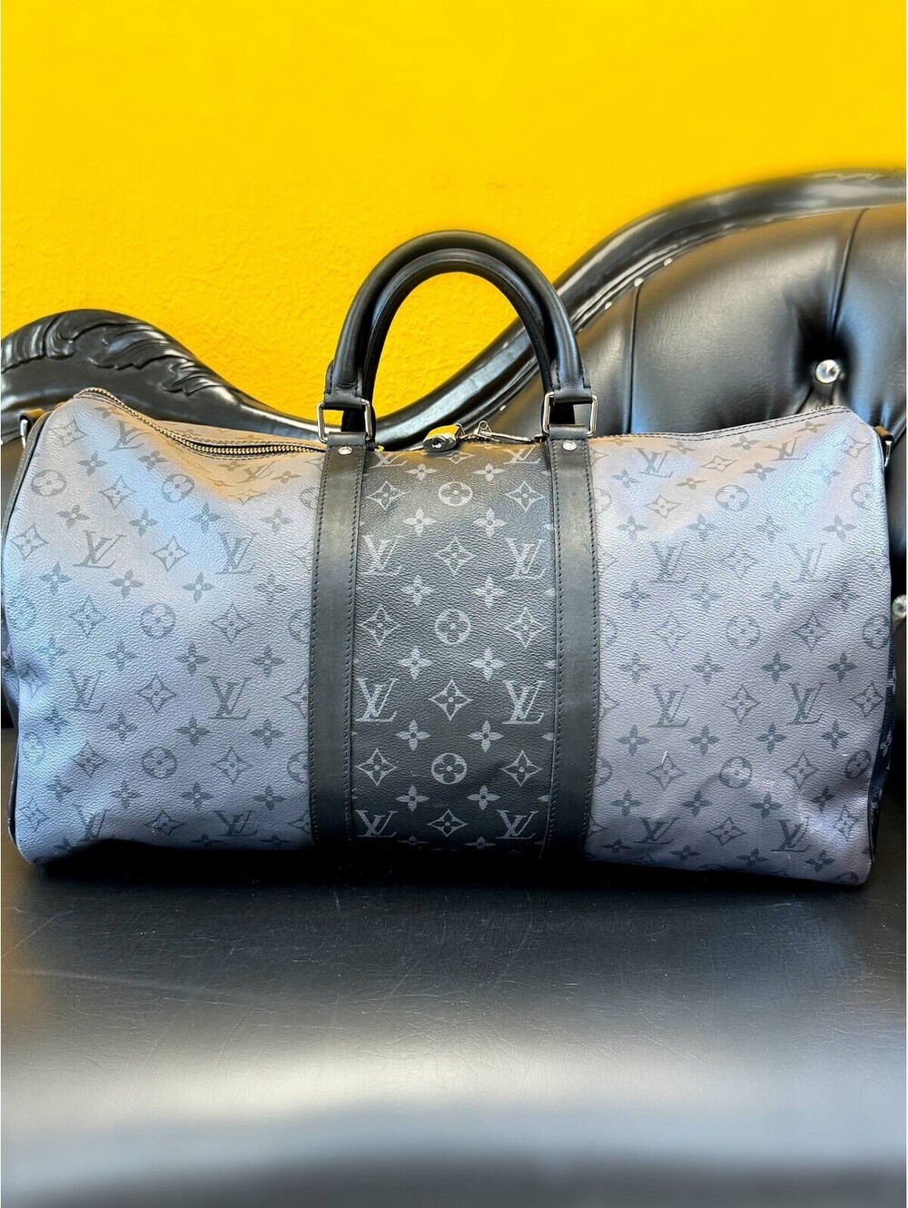 Louis Vuitton Monogram Eclipse Keepall 50 Travel Bag